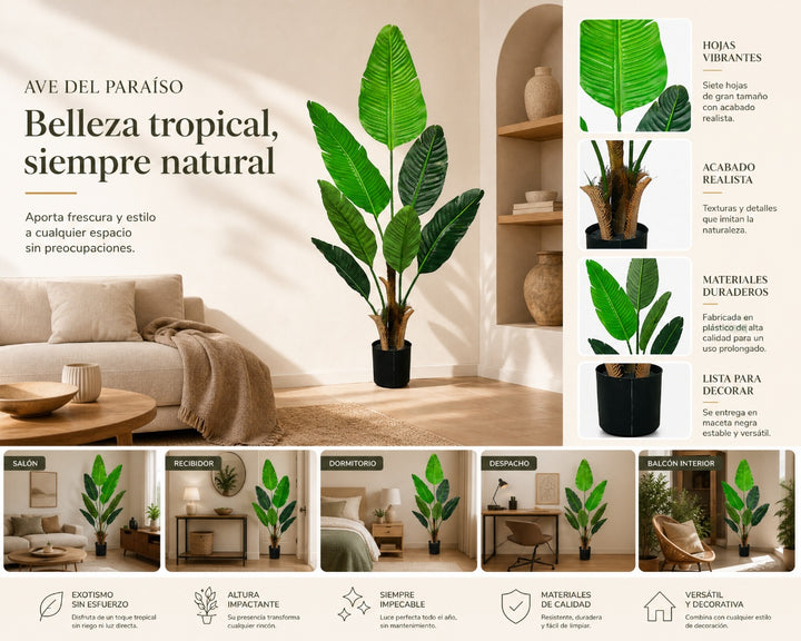 Ave del Paraíso Artificial 120 cm - Decoración Impactante - imagen 9