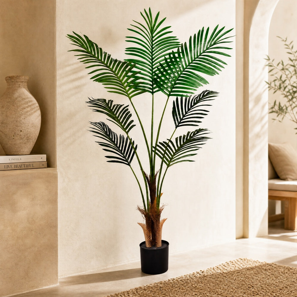 Palmera Artificial Areca 120 cm con 7 Hojas de Plástico - imagen 2