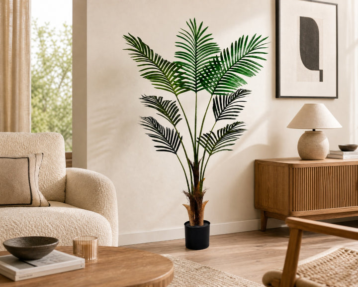 Palmera Artificial Areca 120 cm con 7 Hojas de Plástico - imagen 3