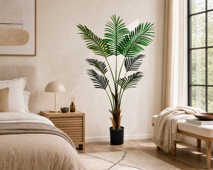Palmera Artificial Areca 120 cm con 7 Hojas de Plástico - imagen 4