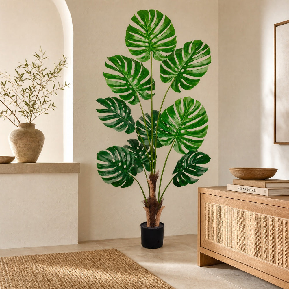 Planta Artificial Monstera Deliciosa 160 cm | 9 Hojas Realistas - imagen 2