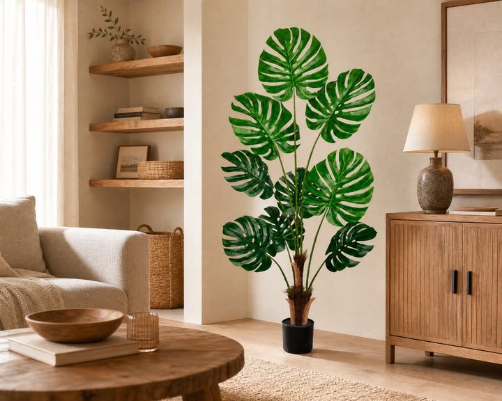 Planta Artificial Monstera Deliciosa 160 cm | 9 Hojas Realistas - imagen 3