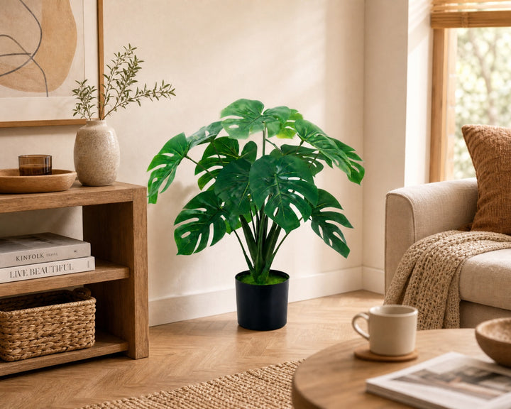 Monstera Artificial 60 cm con 10 Hojas Realistas - imagen 3