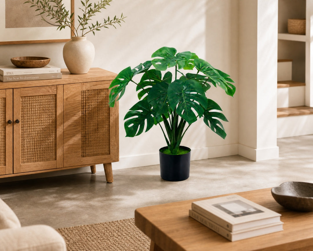 Monstera Artificial 60 cm con 10 Hojas Realistas - imagen 4