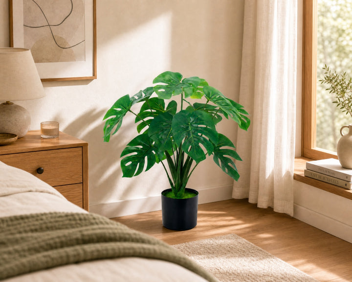 Monstera Artificial 60 cm con 10 Hojas Realistas - imagen 5