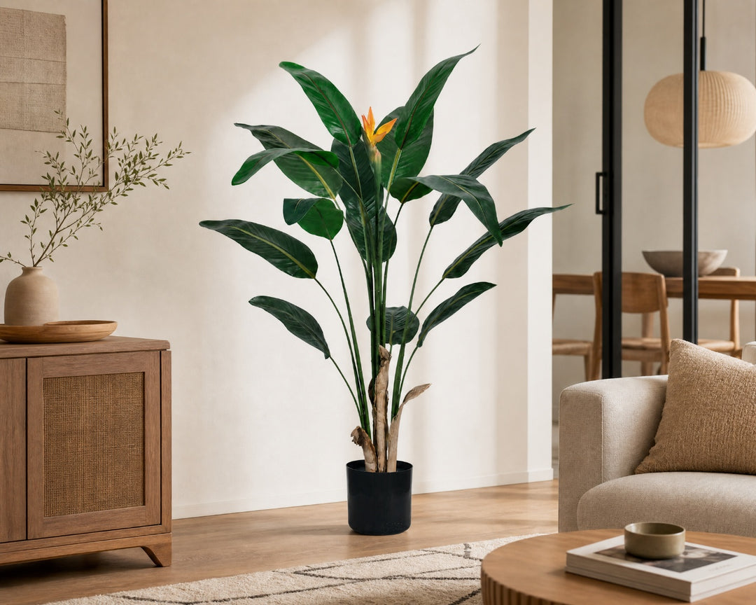 Planta Artificial Ave del Paraíso 120 cm con Flor Realista - imagen 3
