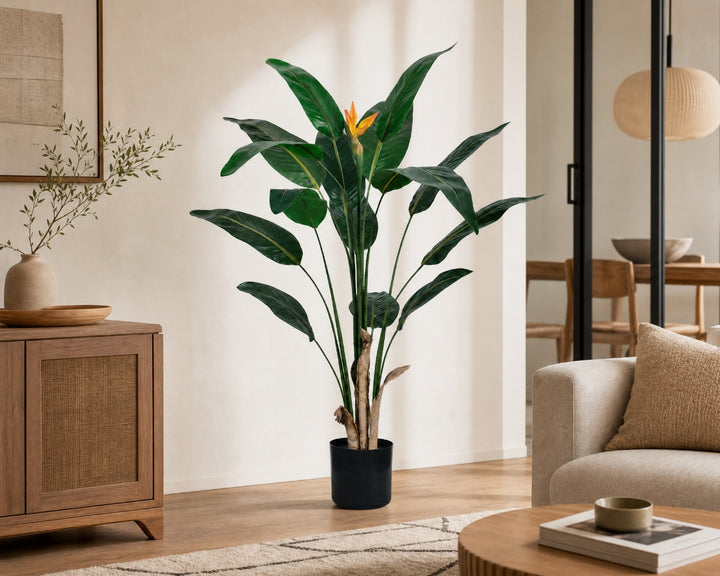 Planta Artificial Ave del Paraíso 120 cm con Flor Realista - imagen 3