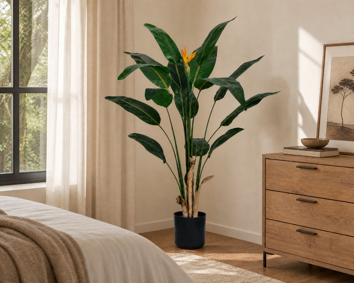 Planta Artificial Ave del Paraíso 120 cm con Flor Realista - imagen 4