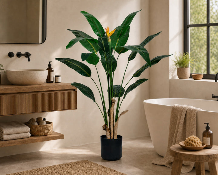 Planta Artificial Ave del Paraíso 120 cm con Flor Realista - imagen 5