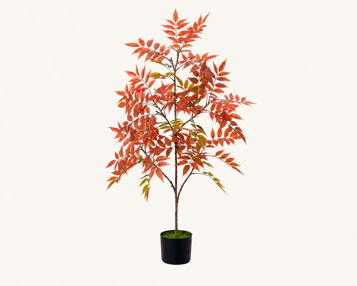 Planta Artificial Nandina 120 cm 5 Ramas Decoración Interior - imagen 8