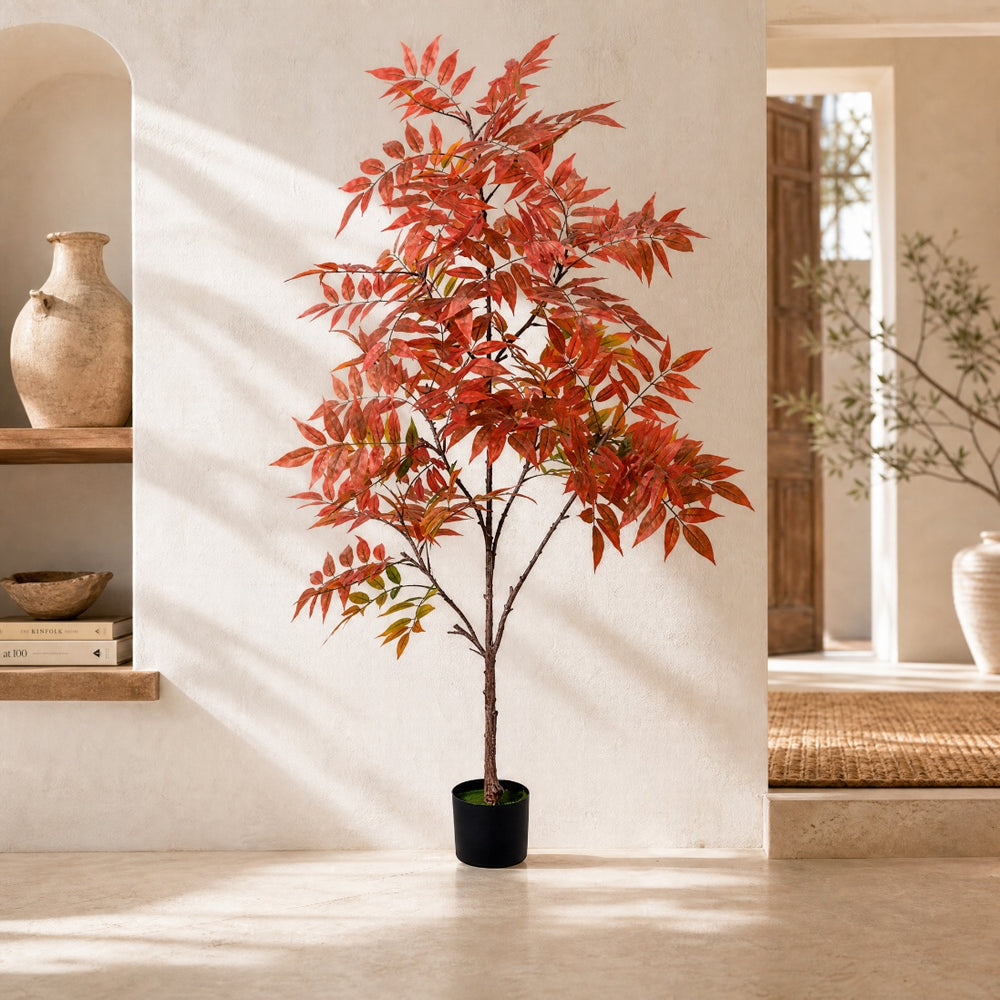Planta Artificial Nandina Bambú Sagrado 150 cm Decorativa - imagen 2