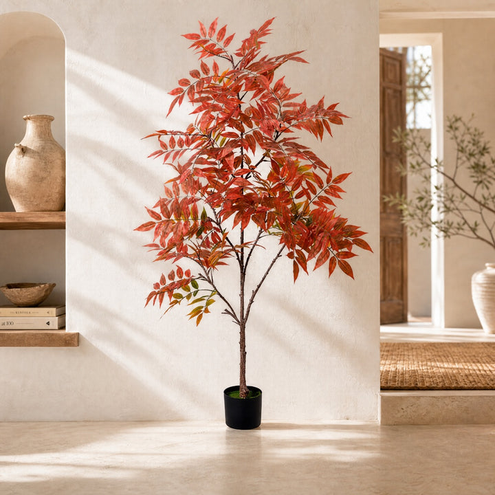 Planta Artificial Nandina Bambú Sagrado 150 cm Decorativa - imagen 2