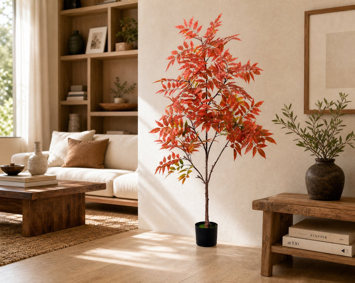 Planta Artificial Nandina Bambú Sagrado 150 cm Decorativa - imagen 3