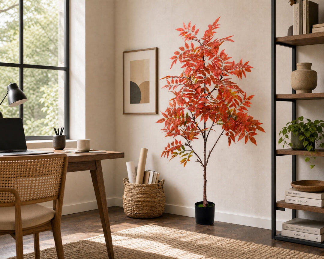 Planta Artificial Nandina Bambú Sagrado 150 cm Decorativa - imagen 4
