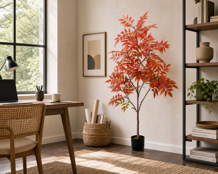 Planta Artificial Nandina Bambú Sagrado 150 cm Decorativa - imagen 4