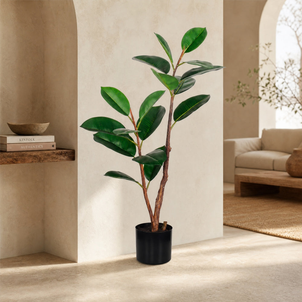 Planta Artificial Ficus Elastica 90 cm - Realismo y Estilo - imagen 2