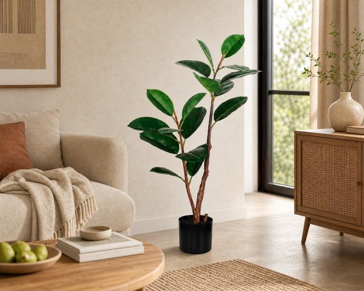 Planta Artificial Ficus Elastica 90 cm - Realismo y Estilo - imagen 3