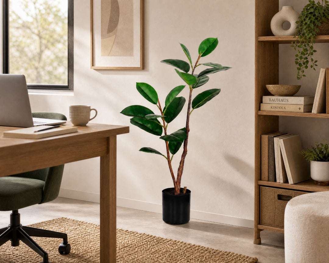 Planta Artificial Ficus Elastica 90 cm - Realismo y Estilo - imagen 5