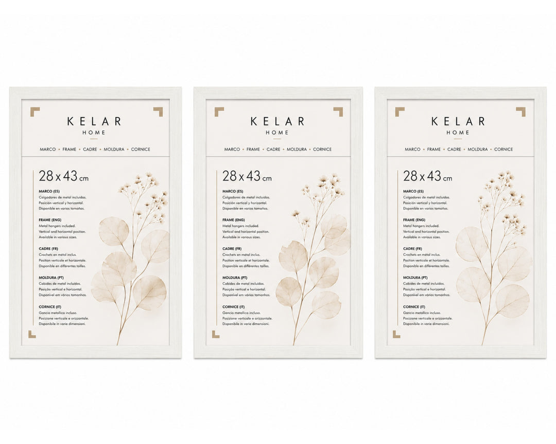 Pack de 3 Portafotos MDF Blanco 28x43cm Decoración Pared - imagen 7