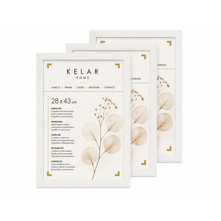 Pack de 3 Portafotos MDF Blanco 28x43cm Decoración Pared - imagen 9