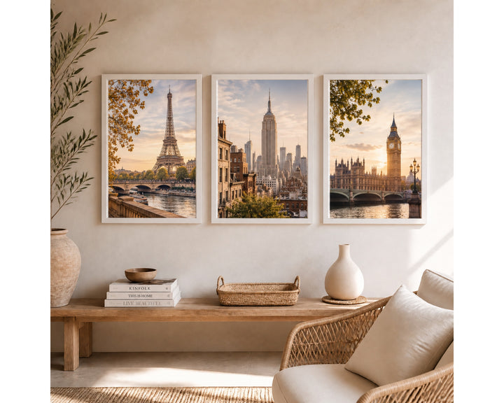 Set de 3 Portafotos MDF Blanco 40x60 cm Decoración de Pared - imagen 3