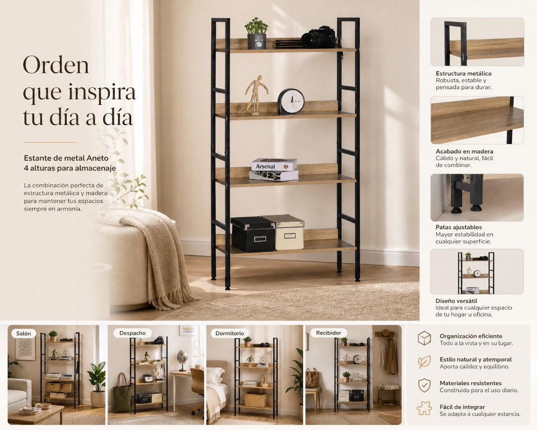 Estante Metal Aneto 4 Alturas – Versatilidad y Estilo - imagen 8