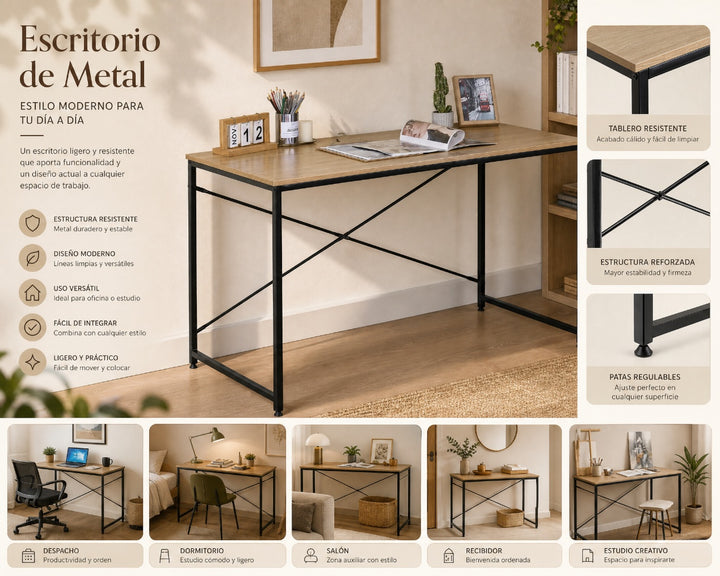 Escritorio Metal Office 120 cm con Superficie Amplia - imagen 8