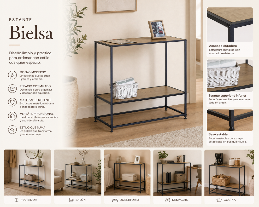 Estante Metal Bielsa 2 Alturas para Espacios Modernos