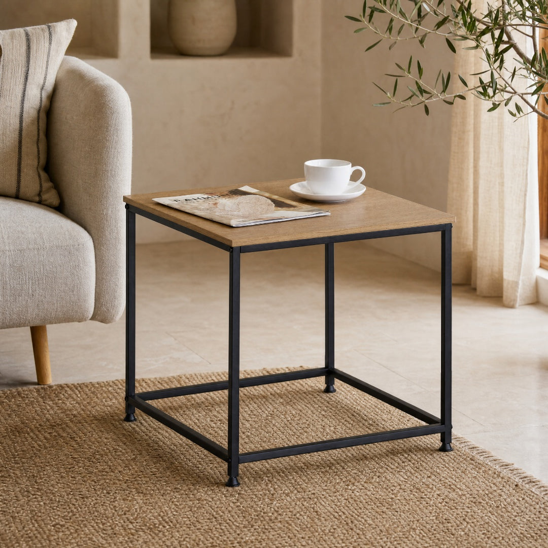 Mesita Auxiliar Ordesa 45x45 cm en Metal y Madera - imagen 1