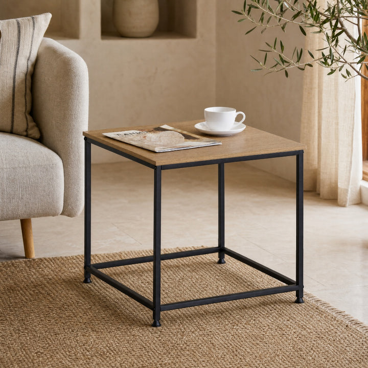 Mesita Auxiliar Ordesa 45x45 cm en Metal y Madera - imagen 1