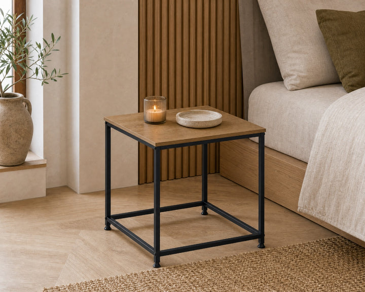 Mesita Auxiliar Ordesa 45x45 cm en Metal y Madera - imagen 4