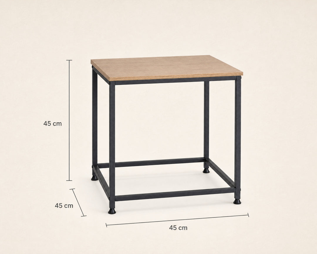 Mesita Auxiliar Ordesa 45x45 cm en Metal y Madera - imagen 5