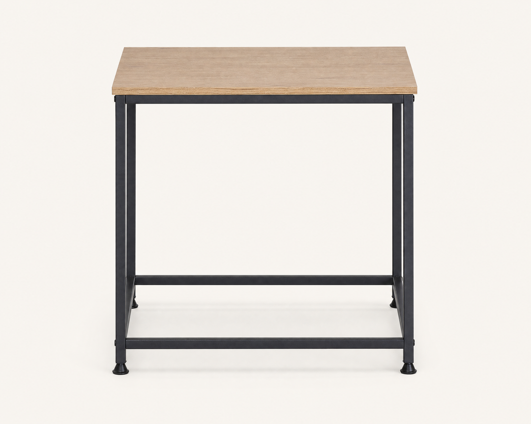 Mesita Auxiliar Ordesa 45x45 cm en Metal y Madera