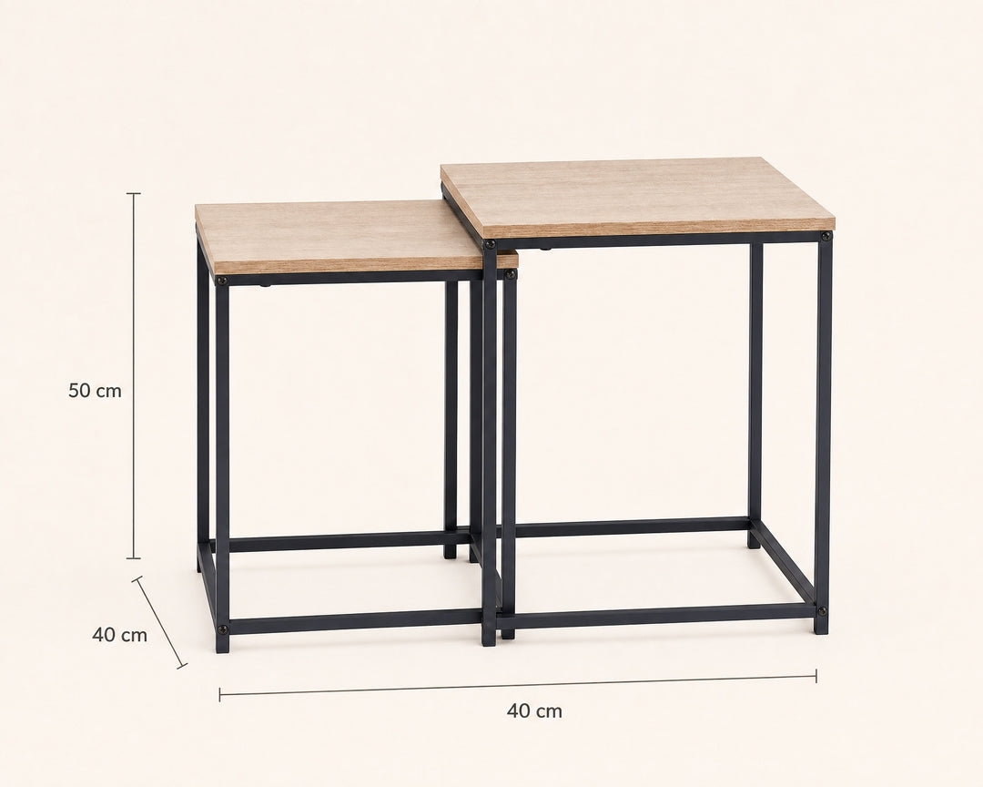 Set de 2 Mesas Auxiliares de Metal Broto, Minimalistas y Versátiles - imagen 5