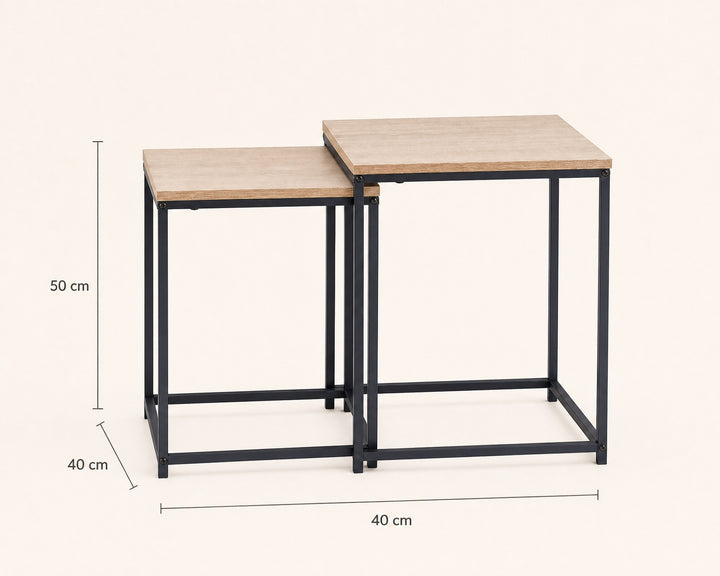 Set de 2 Mesas Auxiliares de Metal Broto, Minimalistas y Versátiles - imagen 5