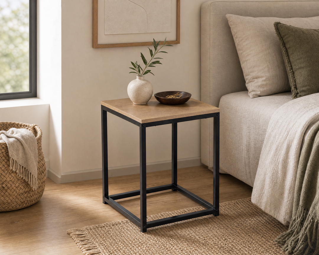 Mesita Auxiliar Metal Ordesa 40x40x50 cm con Estilo Moderno