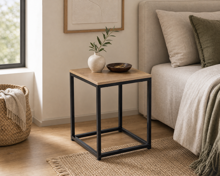 Mesita Auxiliar Metal Ordesa 40x40x50 cm con Estilo Moderno