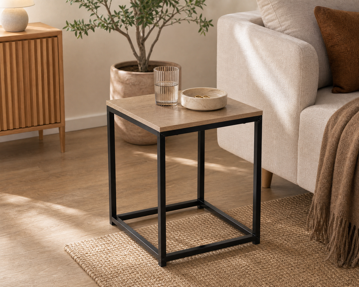 Mesita Auxiliar Metal Ordesa 40x40x50 cm con Estilo Moderno