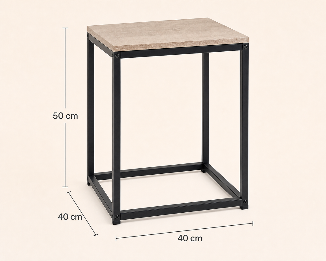 Mesita Auxiliar Metal Ordesa 40x40x50 cm con Estilo Moderno