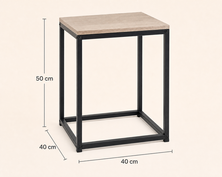 Mesita Auxiliar Metal Ordesa 40x40x50 cm con Estilo Moderno