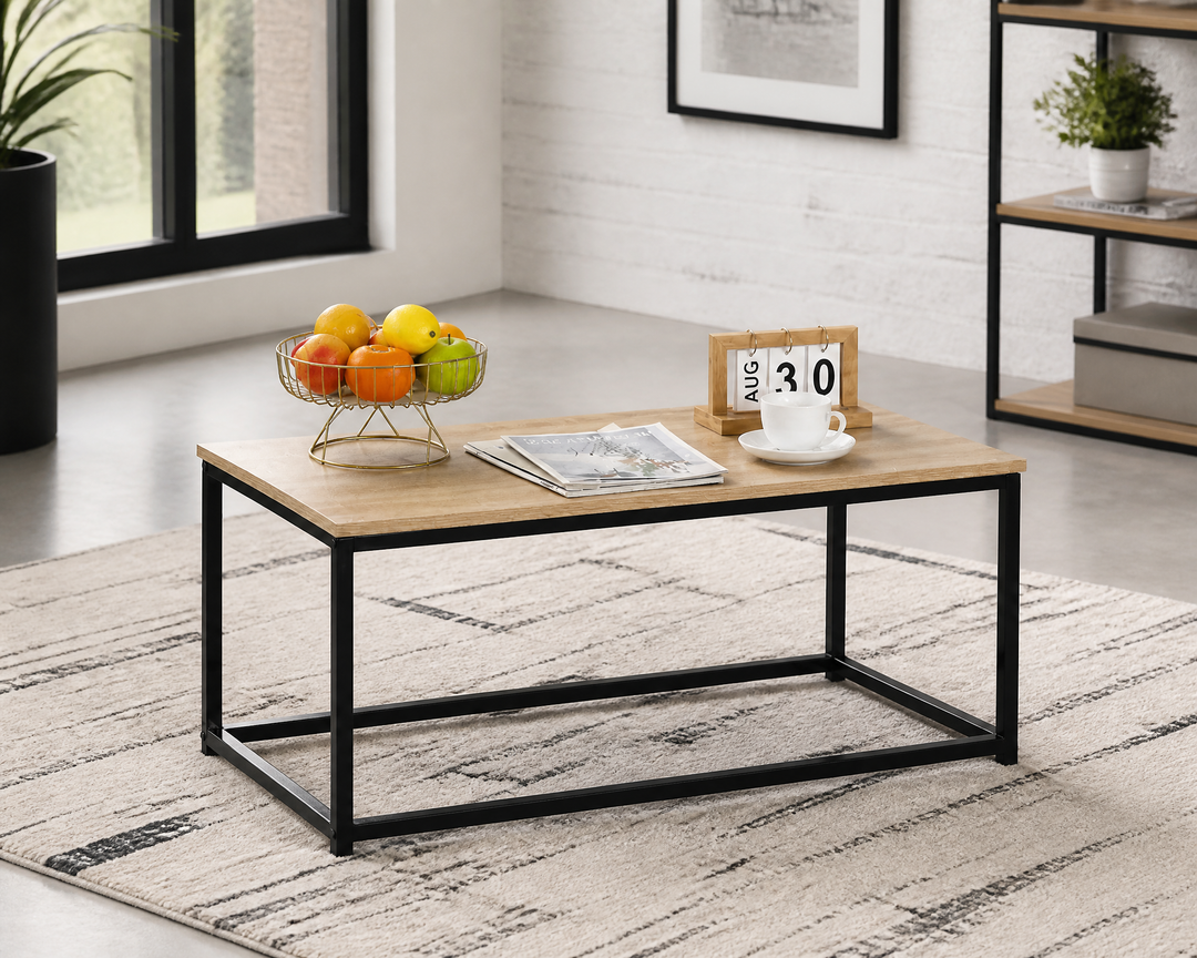 Mesita Auxiliar Metal Ordesa 90 cm con Acabado Industrial