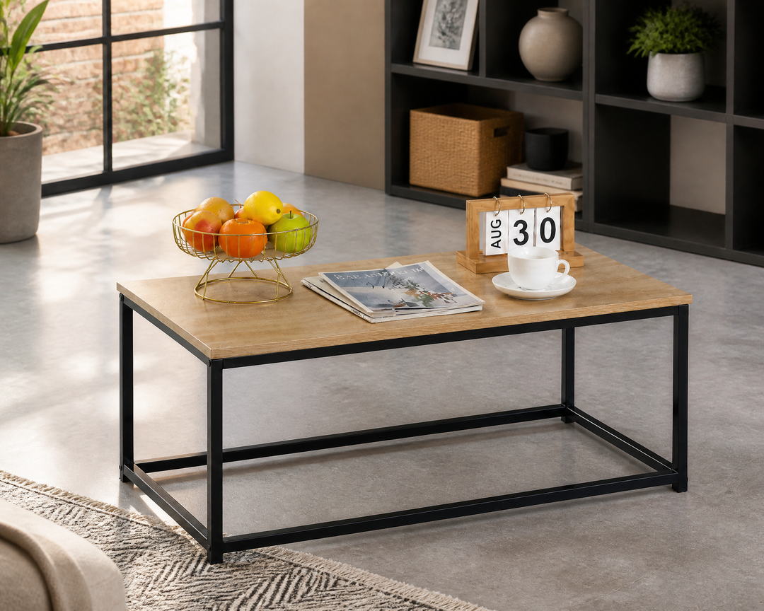 Mesita Auxiliar Metal Ordesa 90 cm con Acabado Industrial