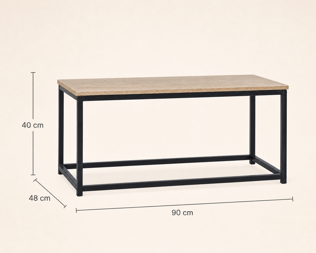 Mesita Auxiliar Metal Ordesa 90 cm con Acabado Industrial