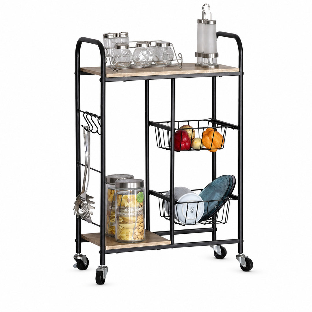 Carro de Cocina en Metal con 2 Cestas y Ruedas 57x30x85 cm - imagen 9