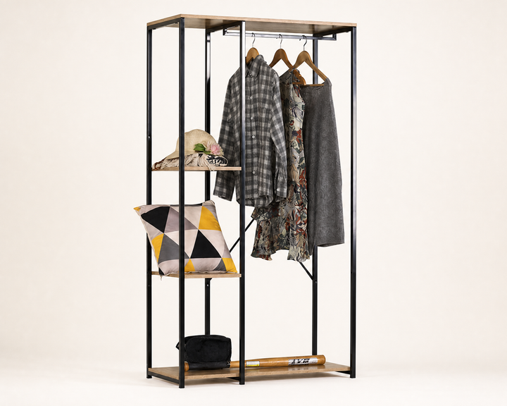 Estante Vestidor Metal Closet con Perchero Incluido 90x40.4x167 cm