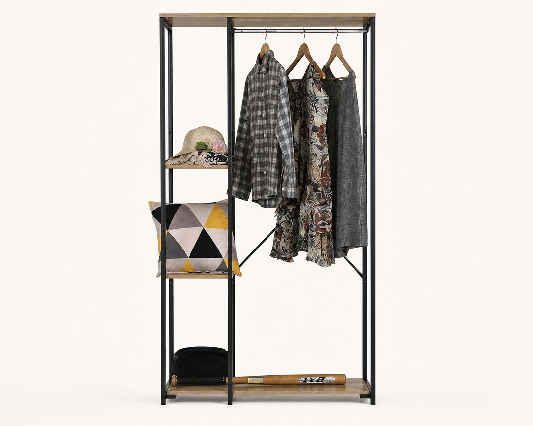 Estante Vestidor Metal Closet con Perchero Incluido 90x40.4x167 cm