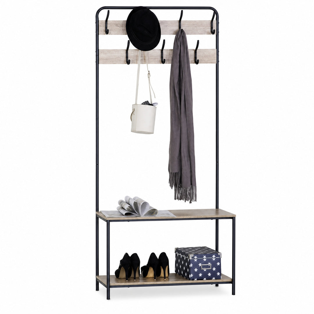 Estante Perchero Recibidor Metal con Doble Estante 80x170 cm - imagen 9