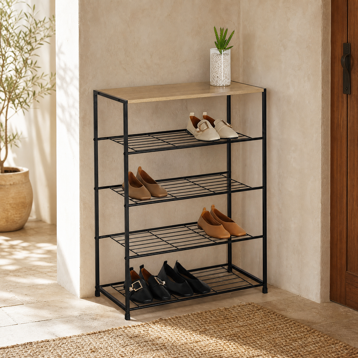 Estante Metálico para Zapatos de 5 Niveles MDF AINSA