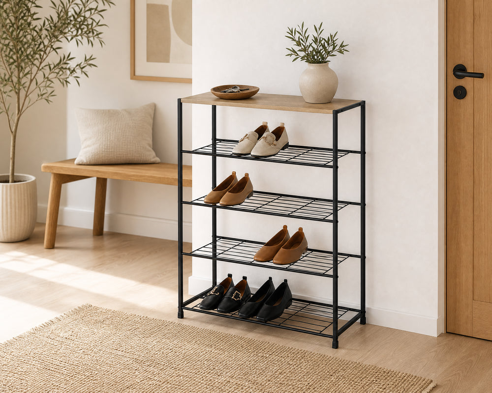 Estante Metálico para Zapatos de 5 Niveles MDF AINSA