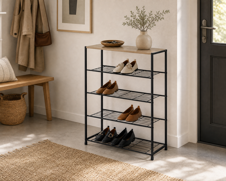 Estante Metálico para Zapatos de 5 Niveles MDF AINSA